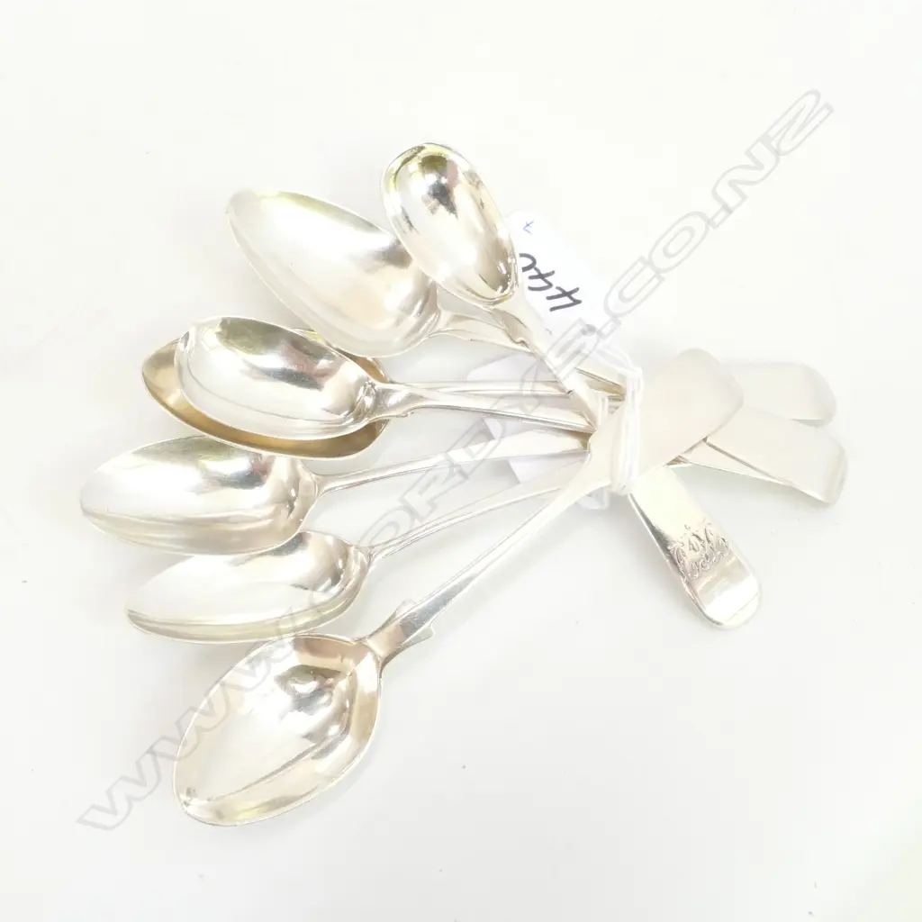 SEVEN MISC SILVER TEASPOONS / MUSTARD SPOONS 103gm Image 1++