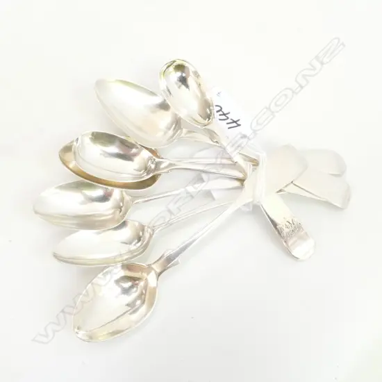 SEVEN MISC SILVER TEASPOONS / MUSTARD SPOONS 103gm
