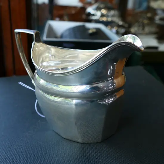 GEORGE III SILVER CREAMER LONDON, MARKS RUBBED. 126gm