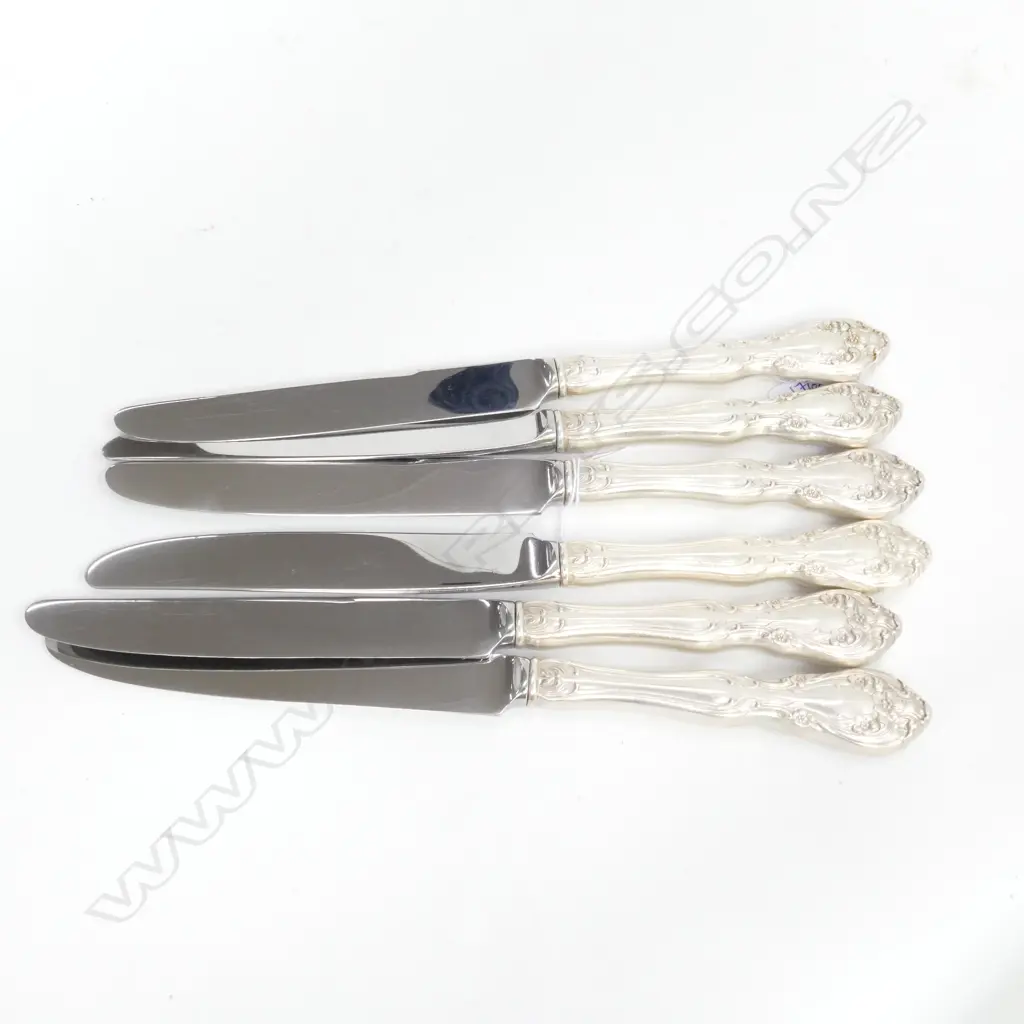 6 STERLING HANDLED KNIVES Image 1++