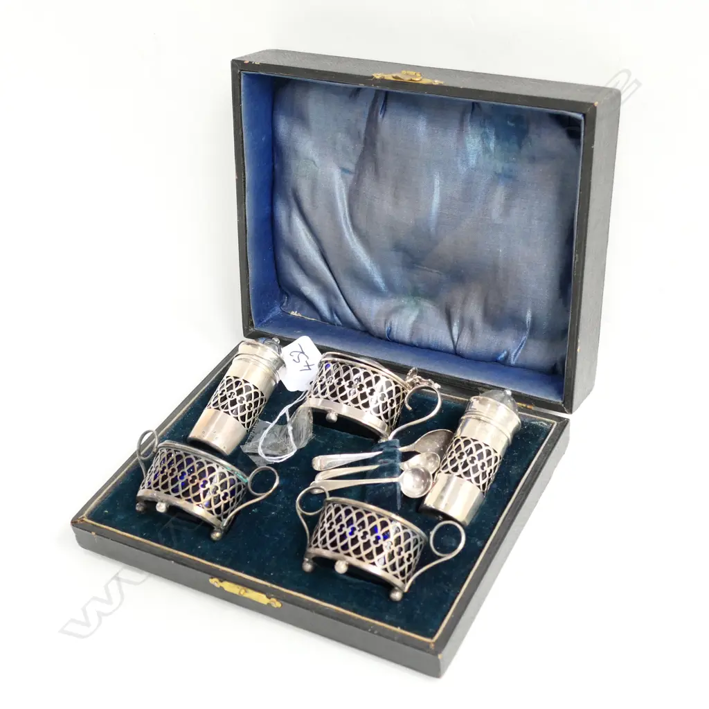 ASSEMBLED SILVER BOX SET BIRMINGHAM GE WALTON 7 PCS Image 1++