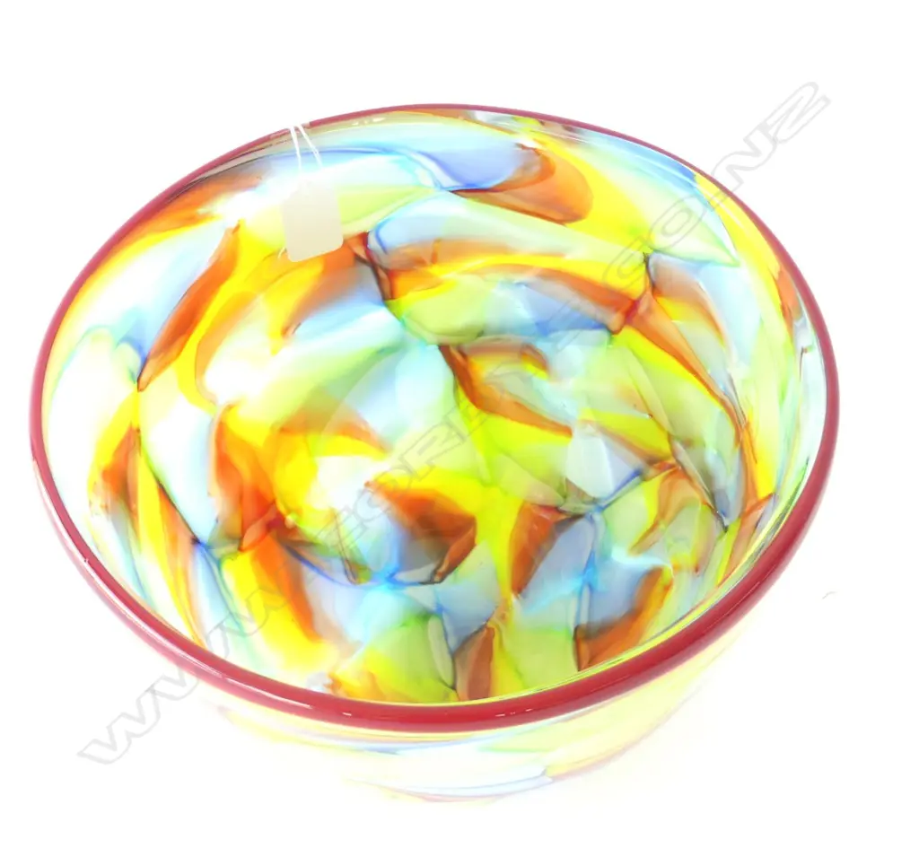 LARGE MURANO(?) MULTICOLOUR GLASS BOWL, H. 215MM Image 1++