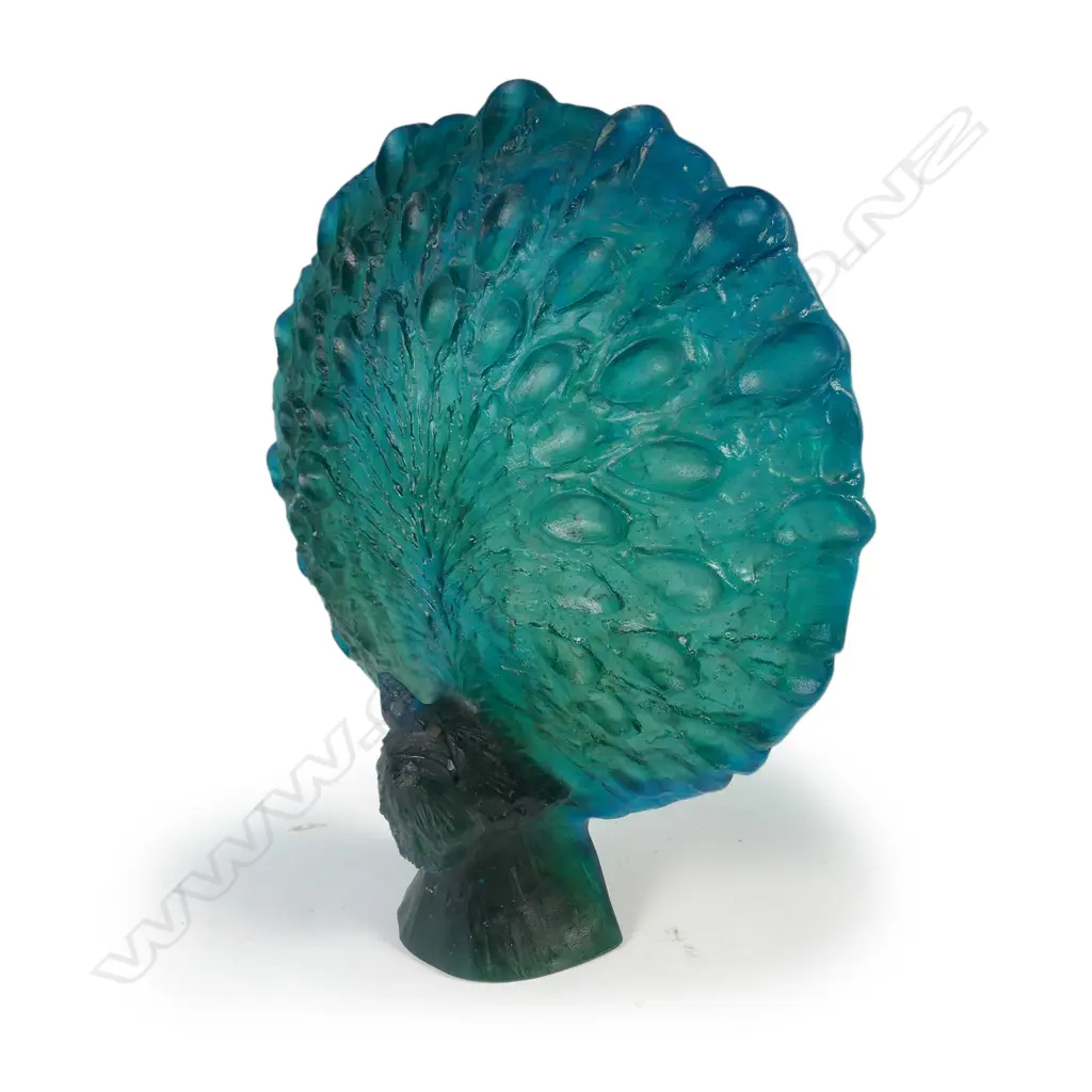 60'S/70'S DAUM ART GLASS PEACOCK 3/500 BY GUY PETITFILS (chip to beak) 310 X 365mm Image 1++