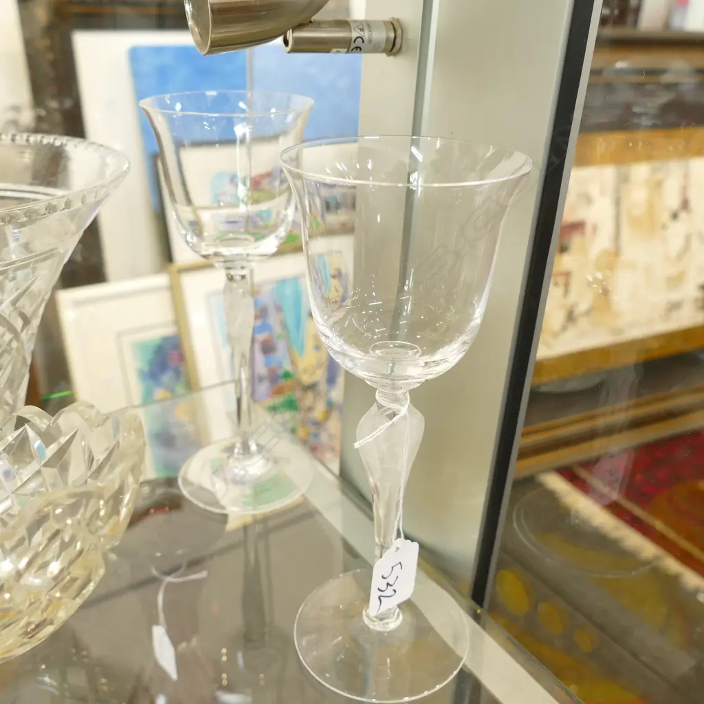 PR FABERGE WINE GLASSES WITH ETCHED ANGEL 205MM H Image 1++