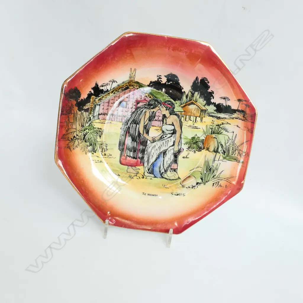 GRIMWADES 'MAORI WARE' TE HONGI OCTAGONAL PLATE 215MM W 18933 Image 1++