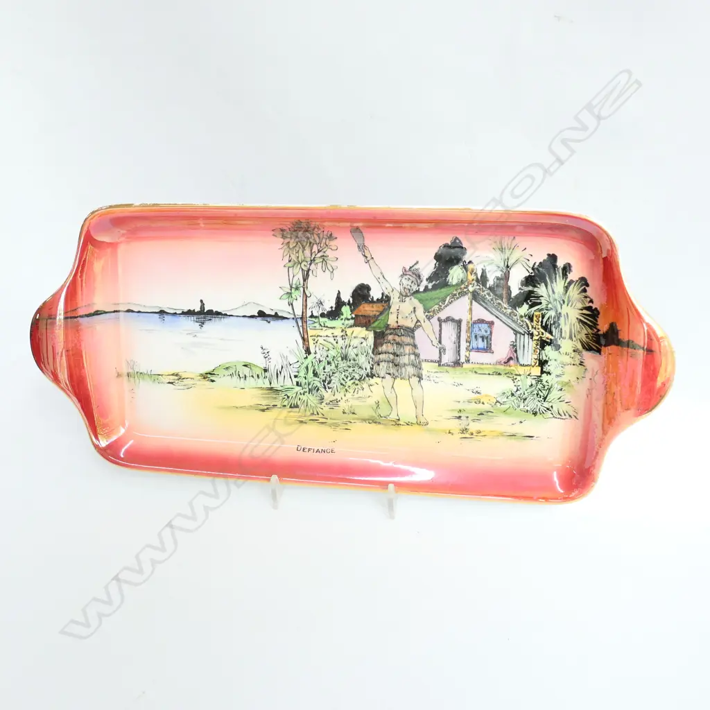 GRIMWADES 'MAORI WARE' DEFIANCE SANDWICH TRAY 380MM L AF REPAIRED Image 1++