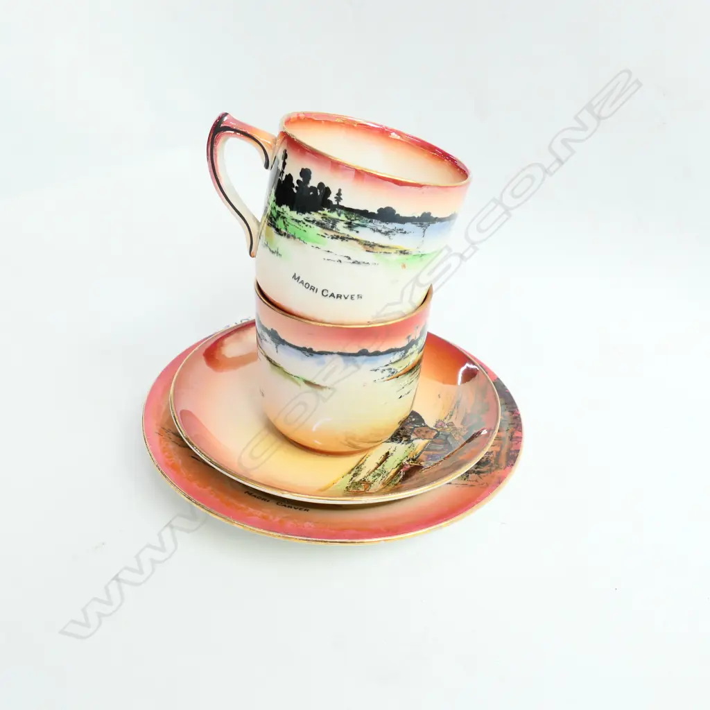 GRIMWADES 'MAORI WARE' MAORI CARVER TRIO + CUP Image 1++