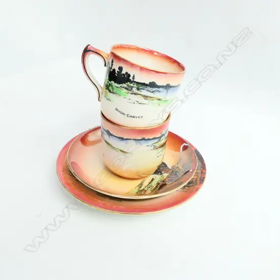 GRIMWADES 'MAORI WARE' MAORI CARVER TRIO + CUP