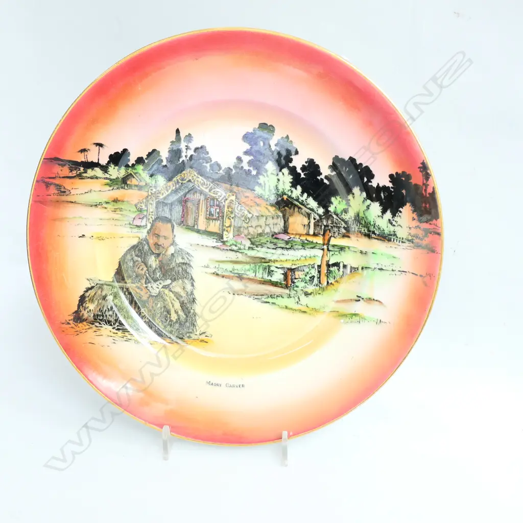 GRIMWADES 'MAORI WARE' 'MAORI CARVER' PLATE 255MM DIA Image 1++