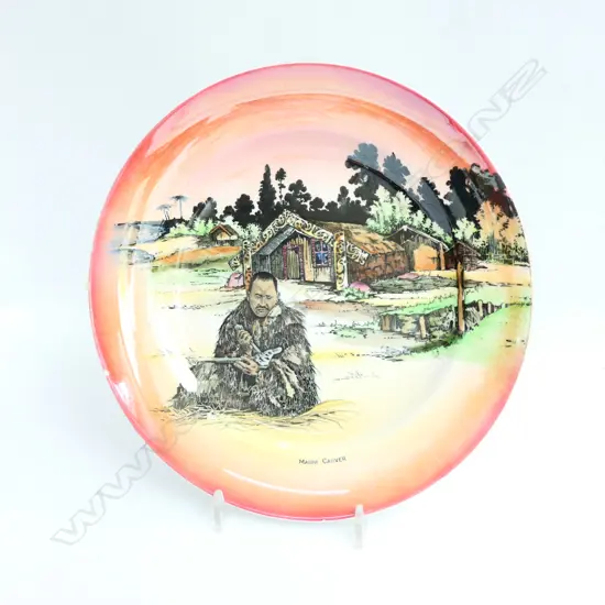 GRIMWADES 'MAORI WARE' 'MAORI CARVER' PLATE 230MM DIA