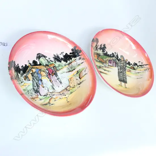 2 GRIMWADES 'MAORI WARE' BOWLS 'MAORI KITCHEN' & 'MAORI MOTHER & CHILD' (AF) 230MM DIA