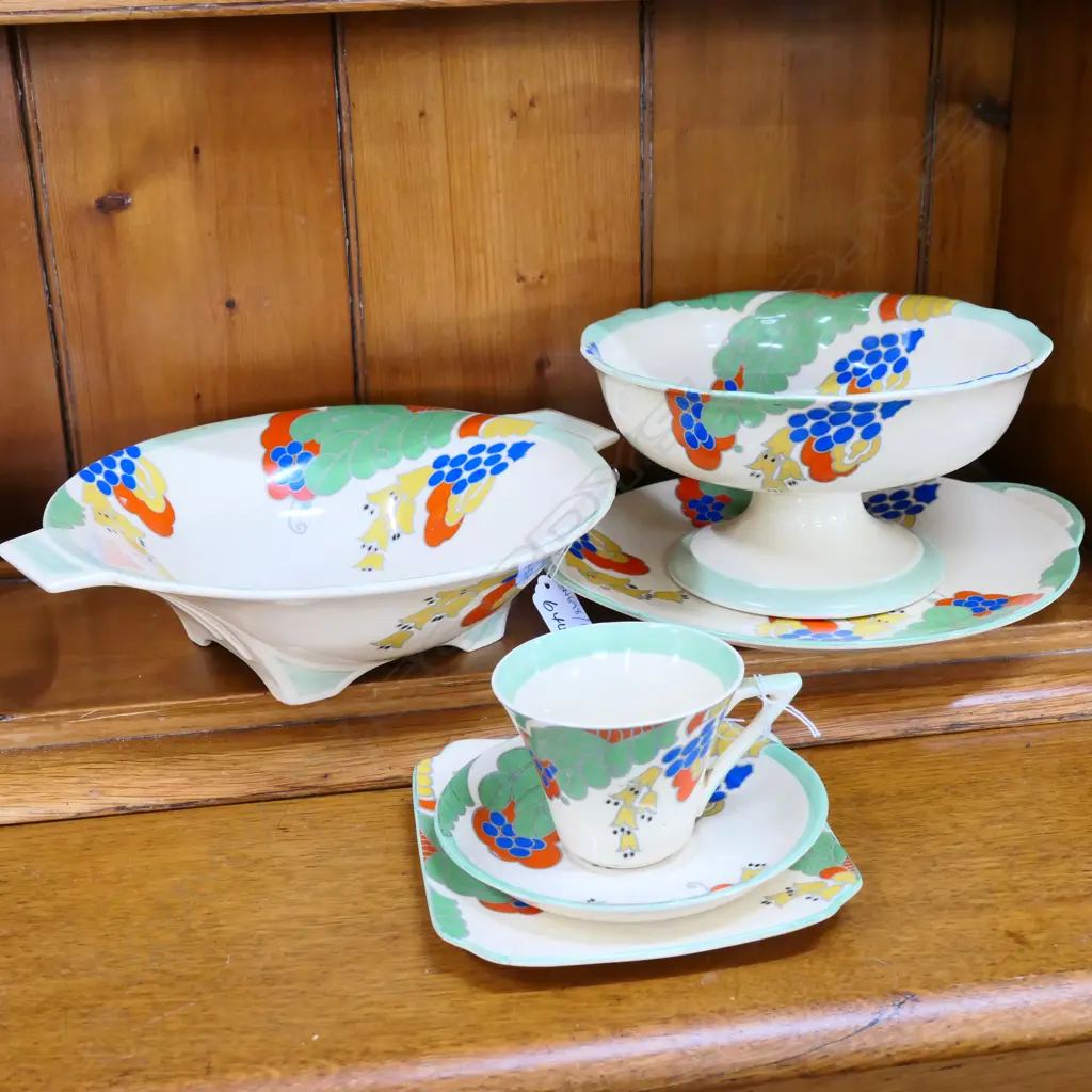 R/DOULTON ART DECO 'CAPRICE' 2 BOWLS TRAY + CS&P Image 1++