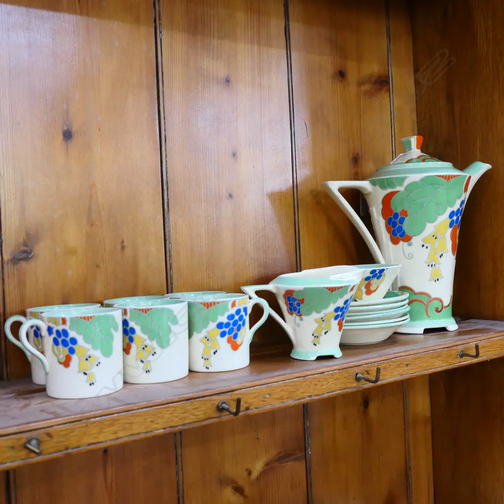 ROYAL DOULTON 'CAPRICE' ART DECO 6 PLCE COFFEE SET Image 1++