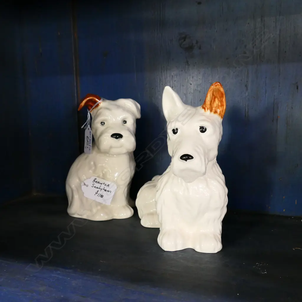 2 BESWICK SEATED WHITE TERRIERS Image 1++