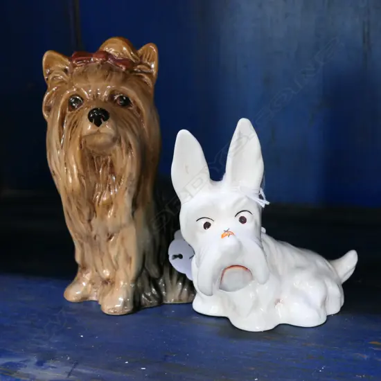 2 TERRIERS; SYLVAC YORKIE AND BESWICK