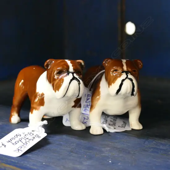 2 SMALL BESWICK BULLDOGS