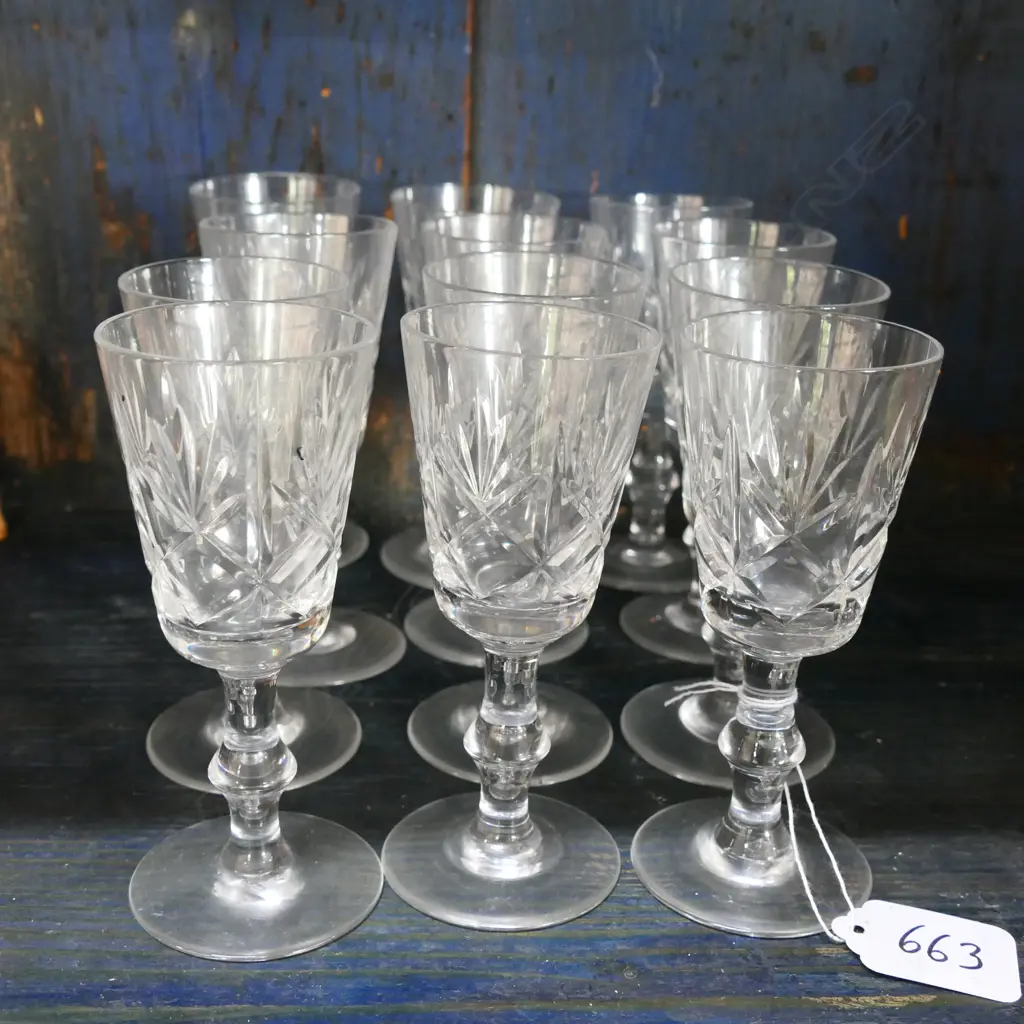 12 CRYSTAL SHERRY GLASSES 118MM H Image 1++