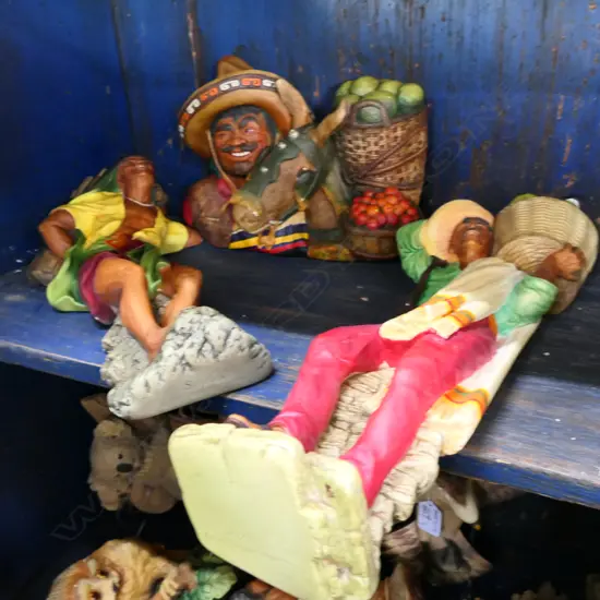 OLE JEM NATURECRAFT & 2 MEXICAN FRUIT SELLER WALL PLAQUES