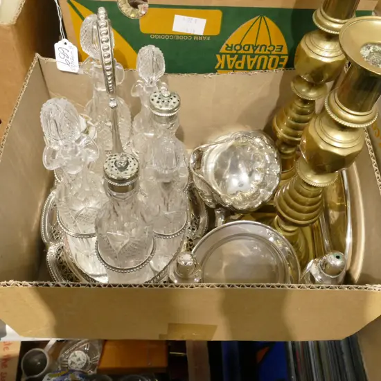 LOT ASST EP + BRASSWARE INCL. CRUET SET