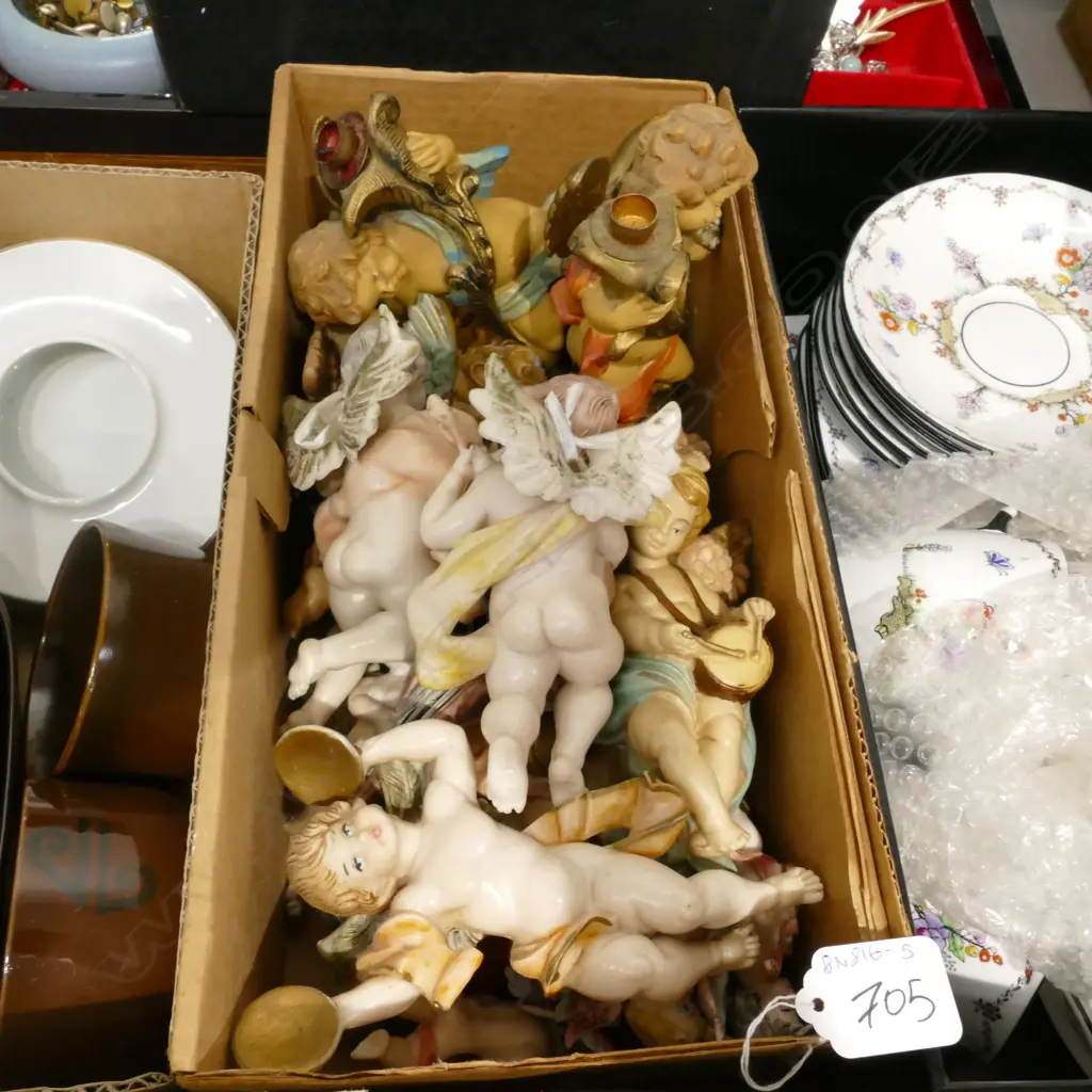 LOT ASSORTED PLASTIC CUPID FIGURES ETC Image 1++