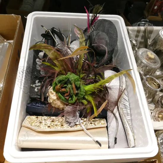 BOX LOT ASST. FACINATORS, BAGS ETC