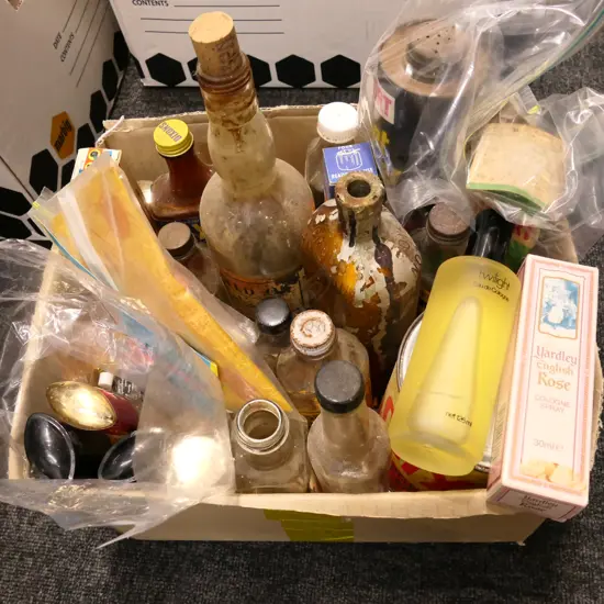 BOX LOT ASST. VINTAGE BOTTLES