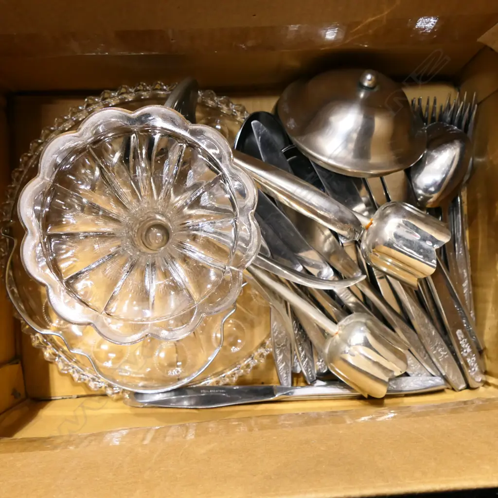 BOX LOT SS CUTLERY, EP ETC Image 1++