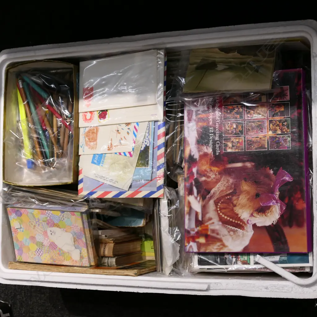 BOX LOT VINTAGE EPHEMERA, BIRTHDAY CARDS ETC Image 1++