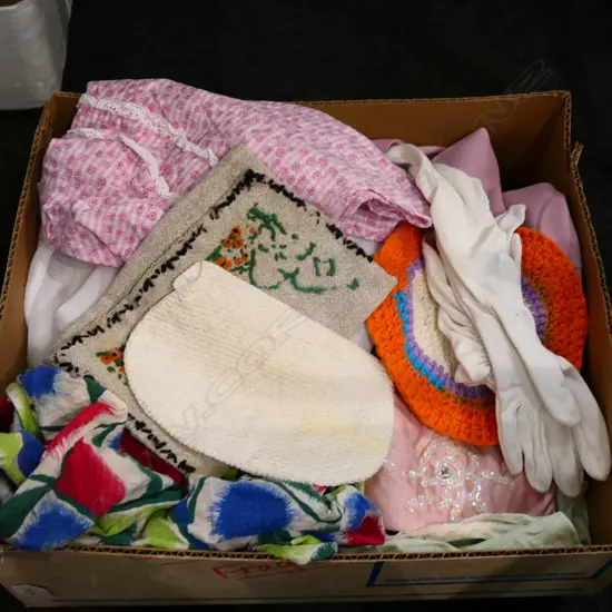 BOX LOT VINTAGE CLOTHING ETC