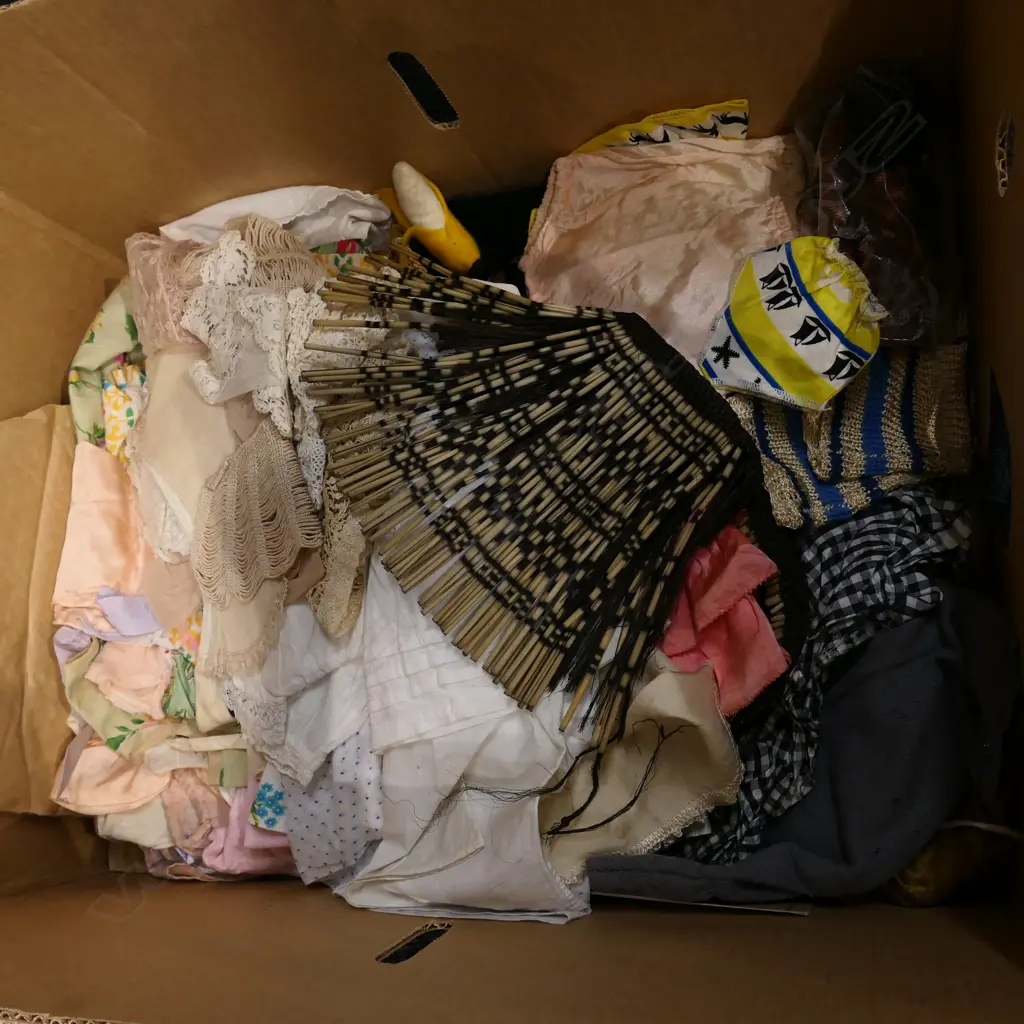 LOT ASST VINTAGE DOLLS CLOTHES ETC Image 1++