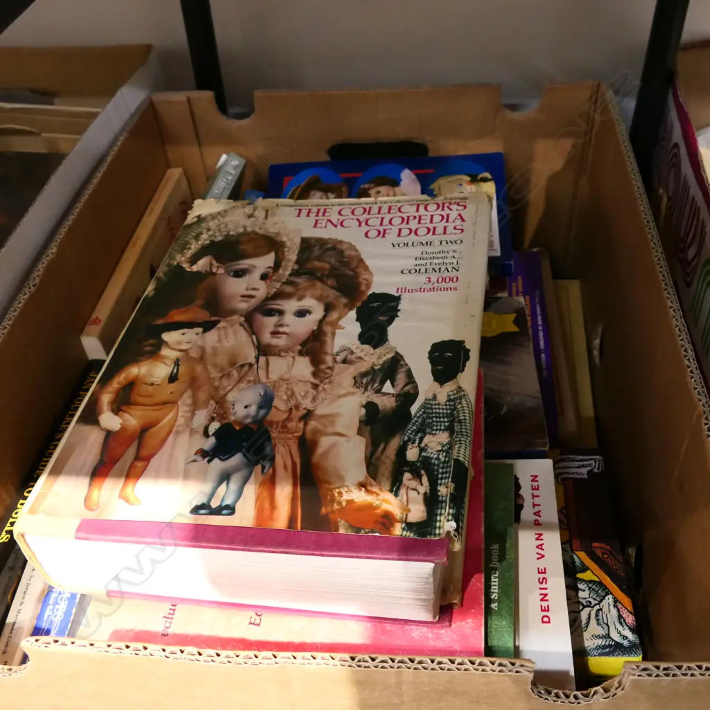 BOX LOT ASST. BOOKS ON DOLLS Image 1++