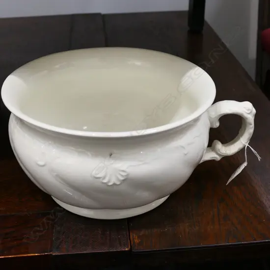 WHITE PORCELAIN CHAMBER POT