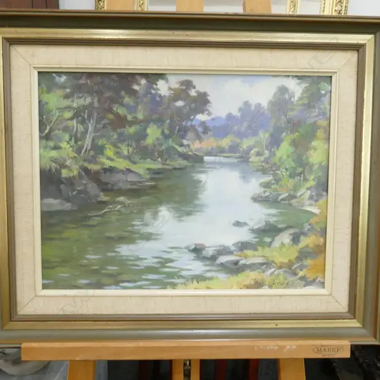 PETER BROWN OIL, RIVER LANDSCAPE