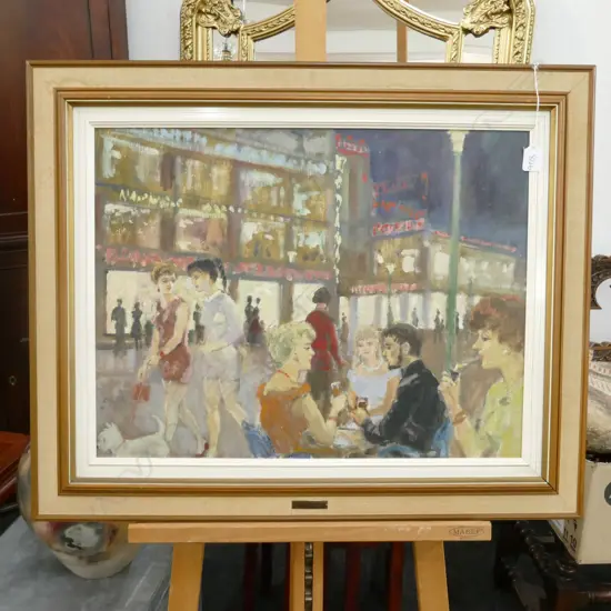 OIL STREET SCENE BY ISTVAN BIAI-FOGLEIN (1905-1974)