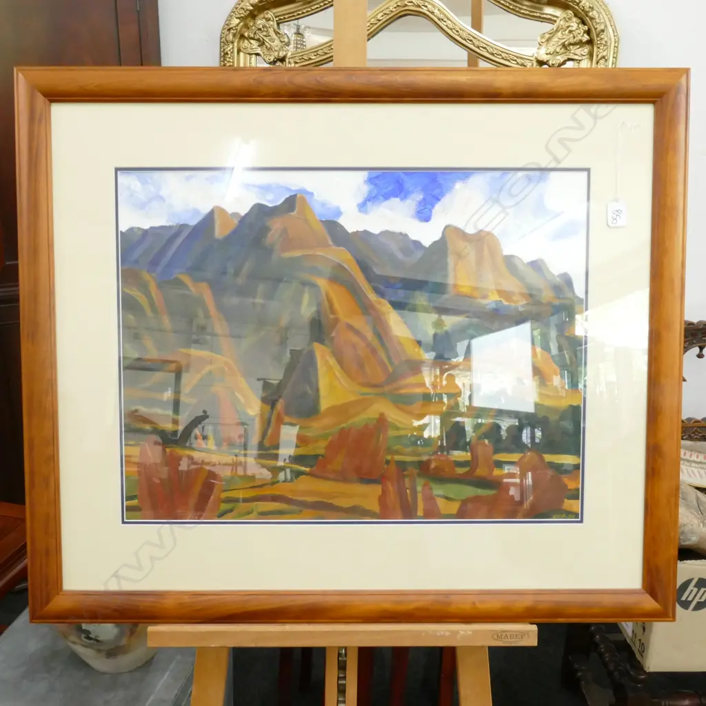 ROSIE LITTLE ACRYLIC TAKAKA HILLS & FIELDS  INITIALLED DATED '99 Image 1++