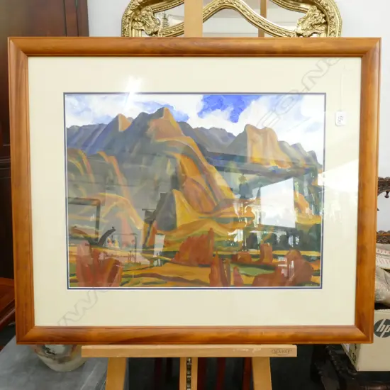 ROSIE LITTLE ACRYLIC TAKAKA HILLS & FIELDS  INITIALLED DATED '99