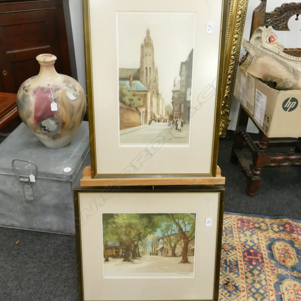 2 William Tatton Winter RBA (1855-1928) ETCHINGS H/COLOURED Image 1++