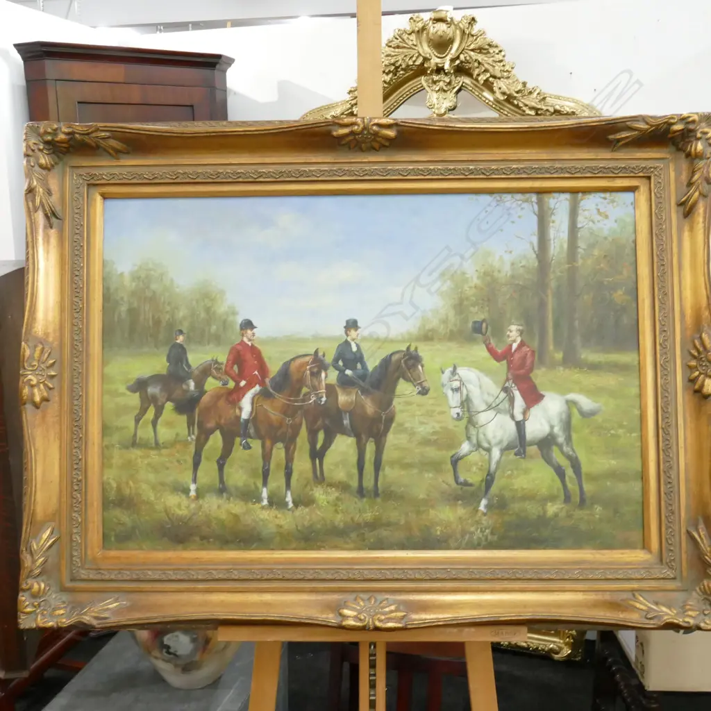 HUNTING OIL - LARGE GILT FRAME Image 1++