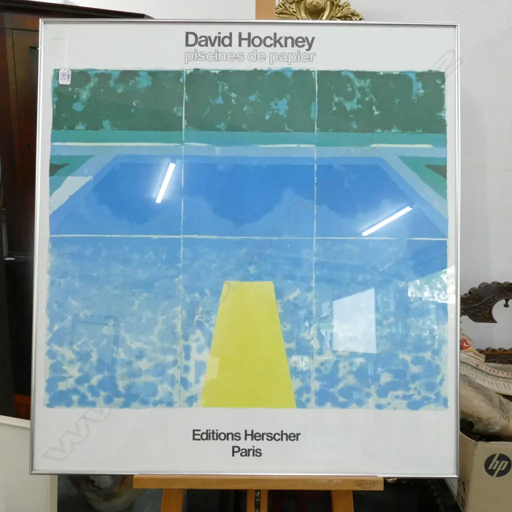 DAVID HOCKNEY FRAMED PRINT PISCINES DE PAPIER 935MM H 870MM Image 1++