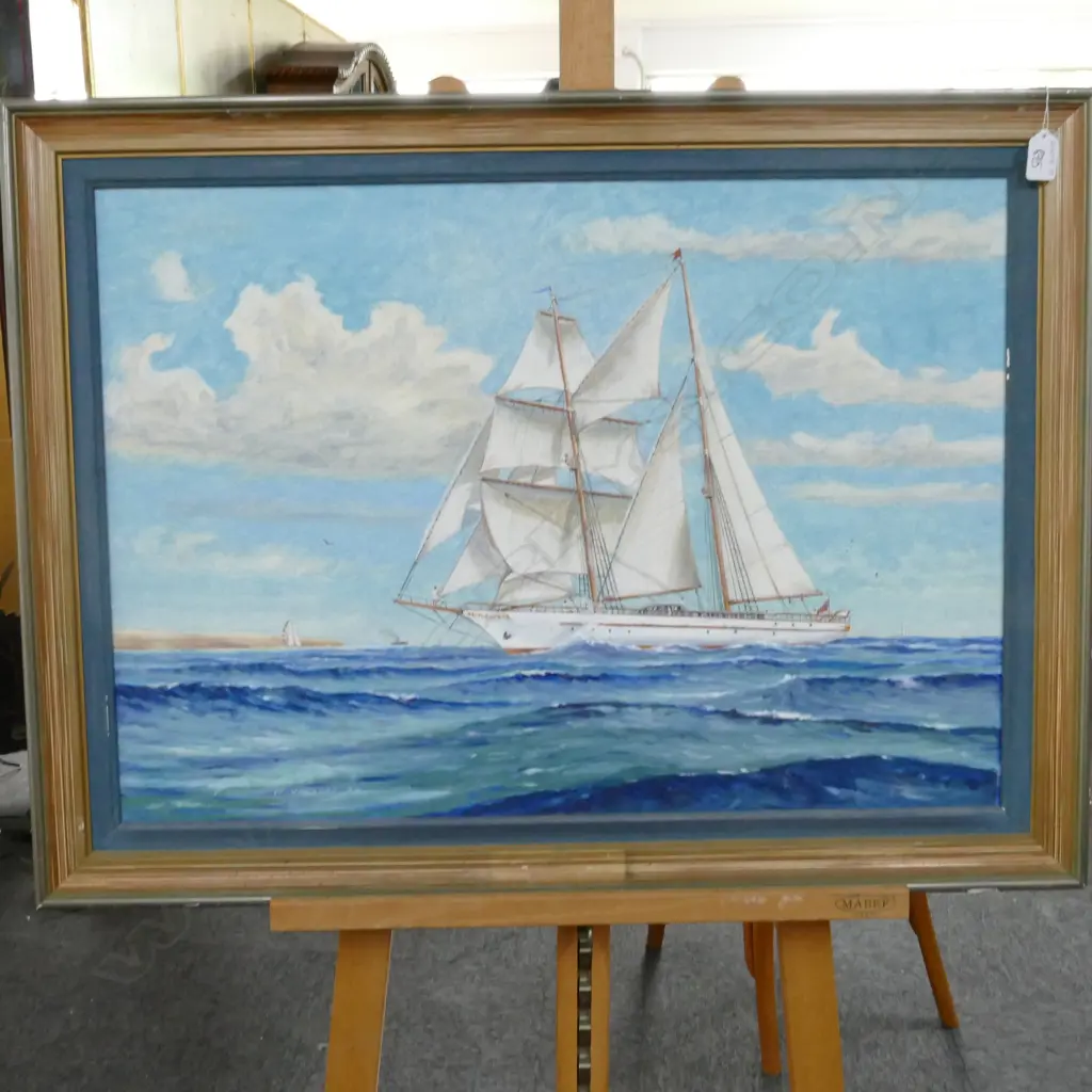 SEASCAPE OIL ON BOARD SIGNED "GAINOR W JACKSON 73" 700MMX495MM 18825 Image 1++
