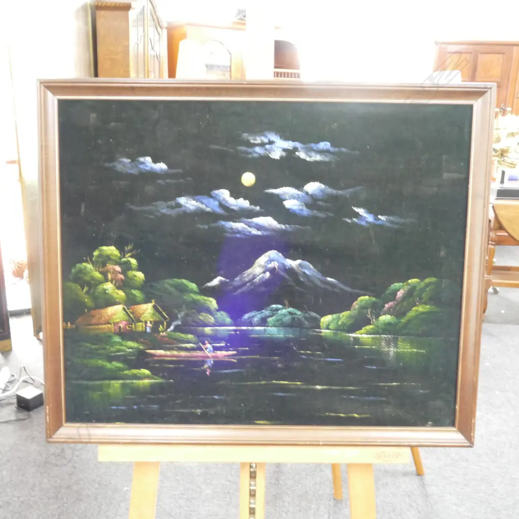 VELVET LANDSCAPE "MEMENTO FROM NEW ZEALAND CENTENNIAL EXHIBITION 1940" 520MMX640MM Image 1++