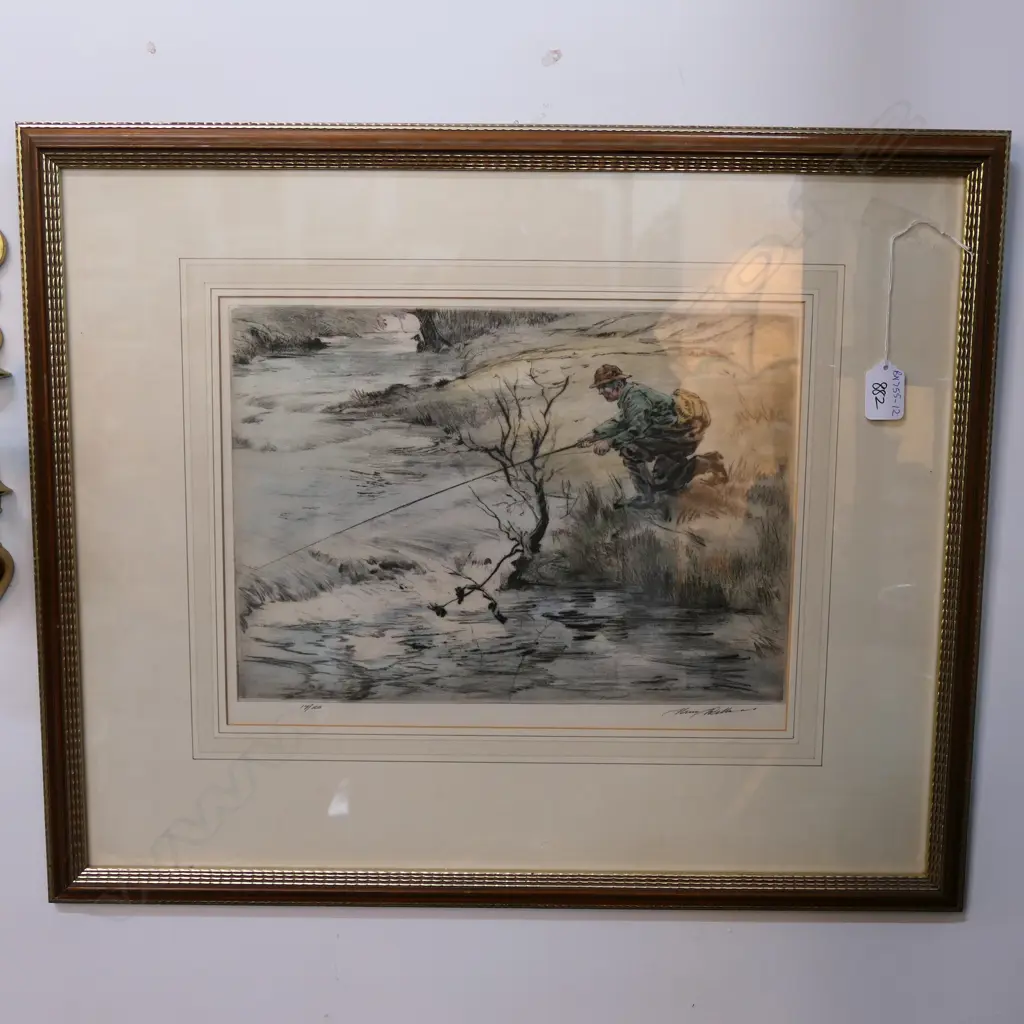 HENRY WILKINSON ENGRAVING - FISHERMAN Image 1++