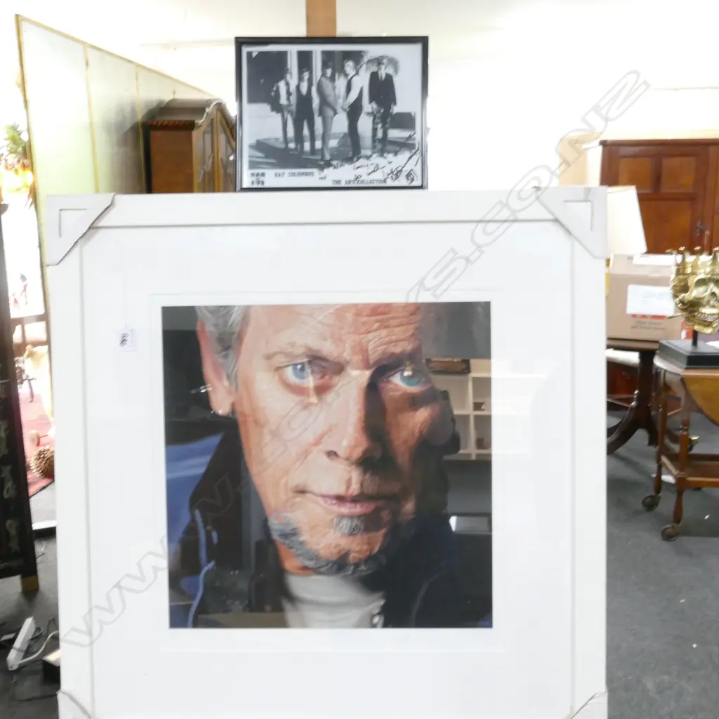 MARK RUTLEDGE PRINT OF RAY COLUMBUS 750MM W 775MM H + SIGNED FRAMED PUBLICITY PHOTOGRAPH Image 1++