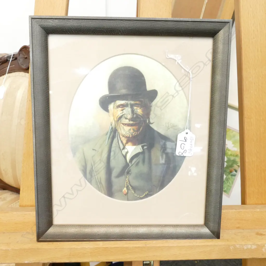 FRAMED GOLDIE PRINT TE AHO-TE-RANGI WHAREPU H 290 MM Image 1++