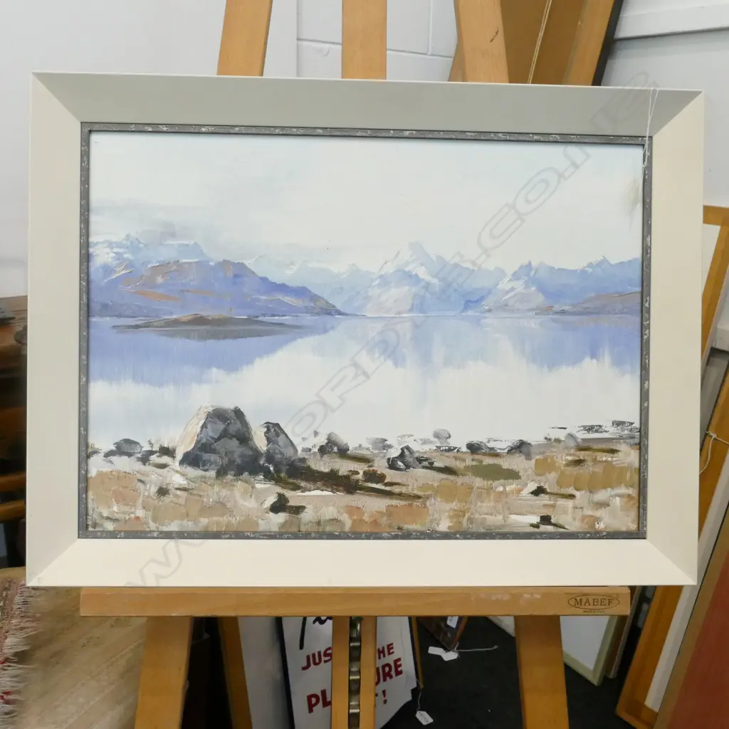 ASTON GREATHEAD MOUNT COOK OIL UNSIGNED LABEL TO VERSO 600 X 400 MM Image 1++