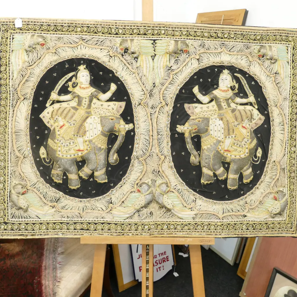 EMBROIDERED THAI ARTWORK 1200MM W 810MM H Image 1++
