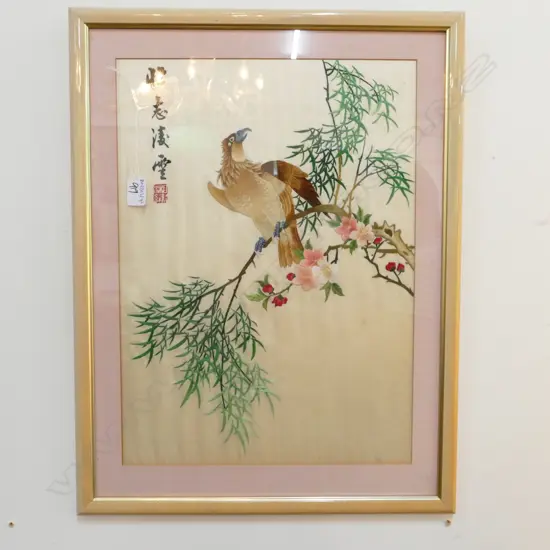 EMBROIDERED ASIAN ARTWORK 580MM H 450MM W