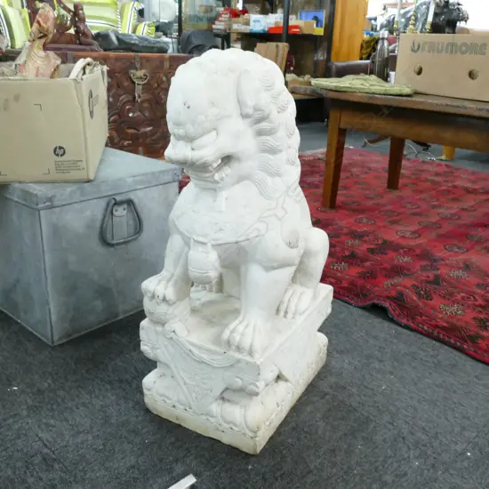 PR CHINESE MARBLE FOO DOGS 680MM H