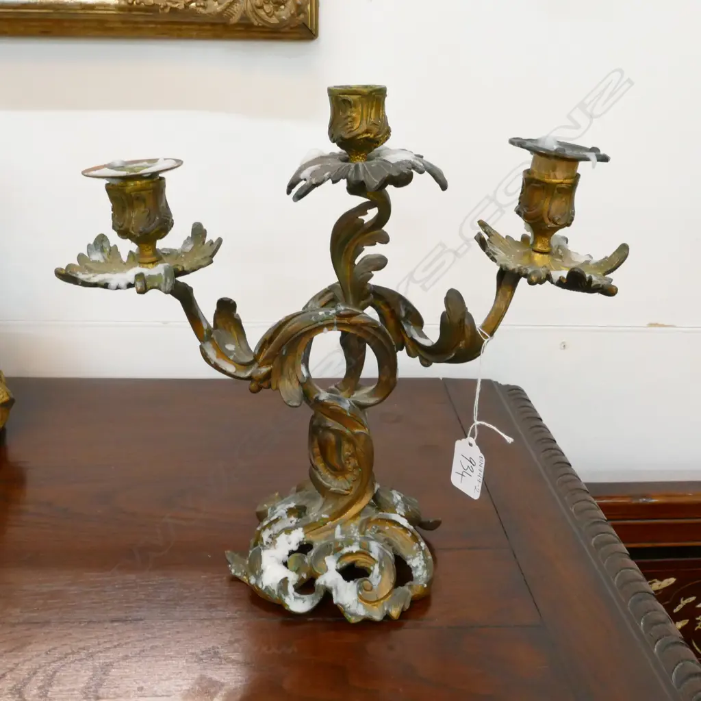 ROCOCO PERIOD BRASS CANDELABRA  Image 1++