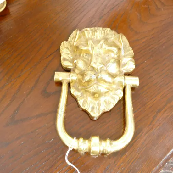 ANTIQUE BRASS  LION DOOR KNOCKER